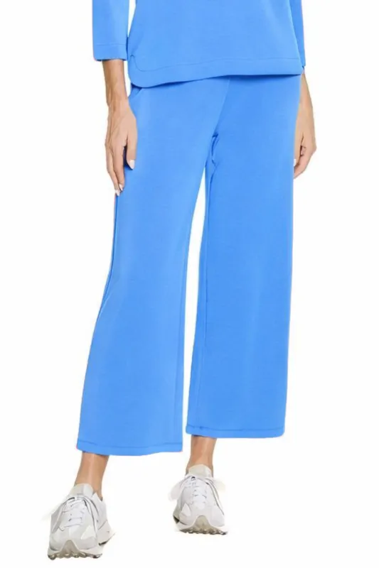 Wide Leg Knit Crop Pant - Petite - French Blue sold by SlimSation