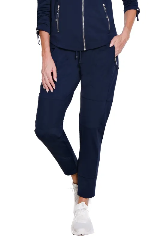 Jersey Knit Jogger Ankle Pant - Petite - Midnight sold by SlimSation