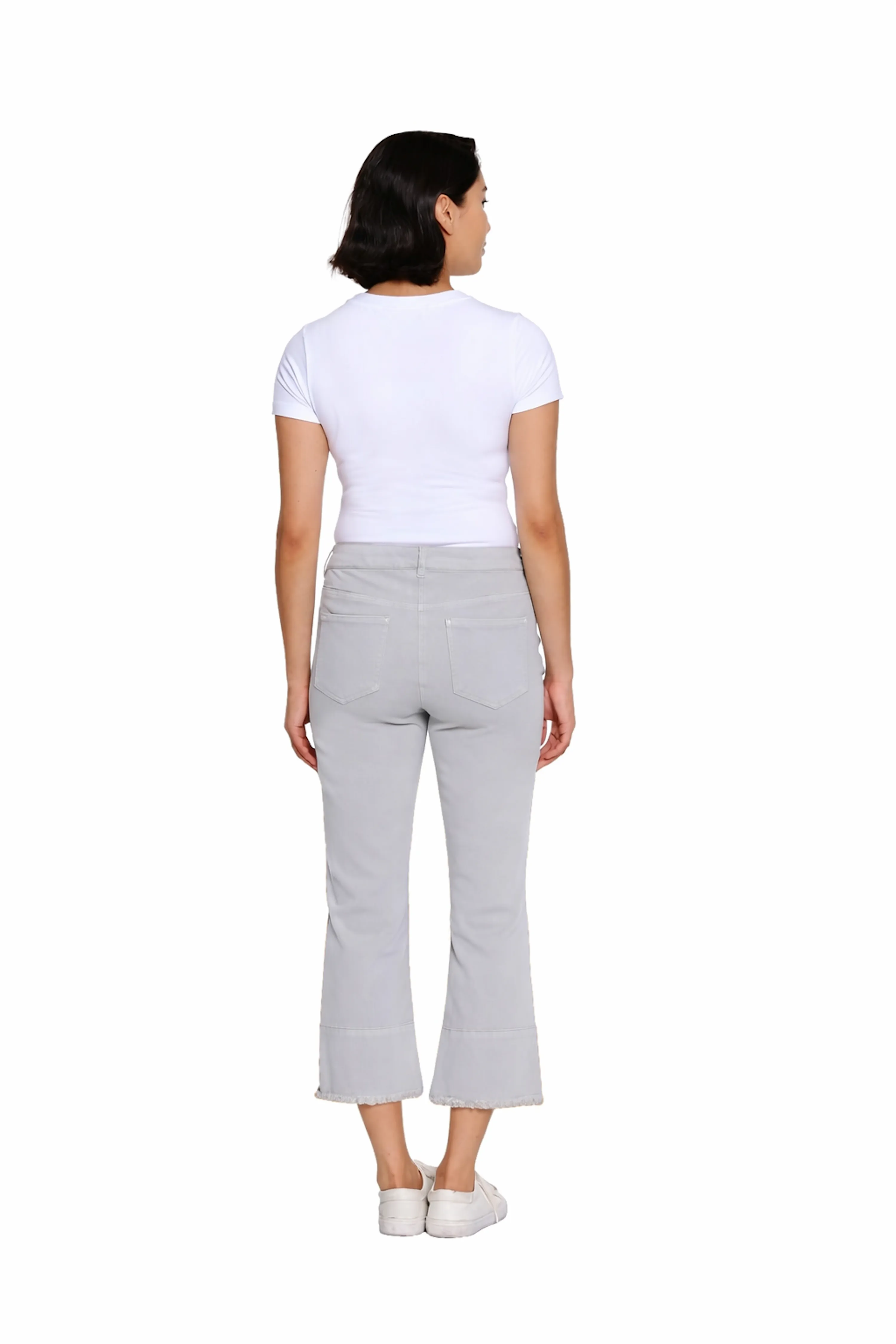 Garment-Dyed Stretch Denim Crop Pant - Petite - Ice Grey sold by SlimSation product image thumbnail 2