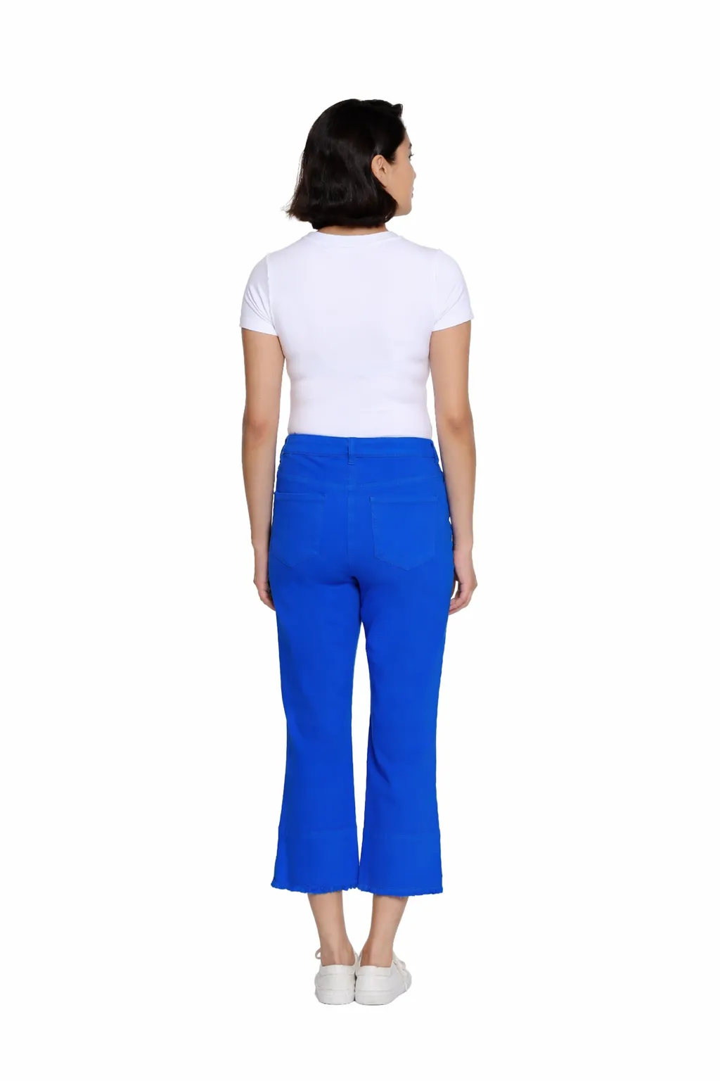 Garment-Dyed Stretch Denim Crop Pant - Electric Blue sold by SlimSation product image thumbnail 2