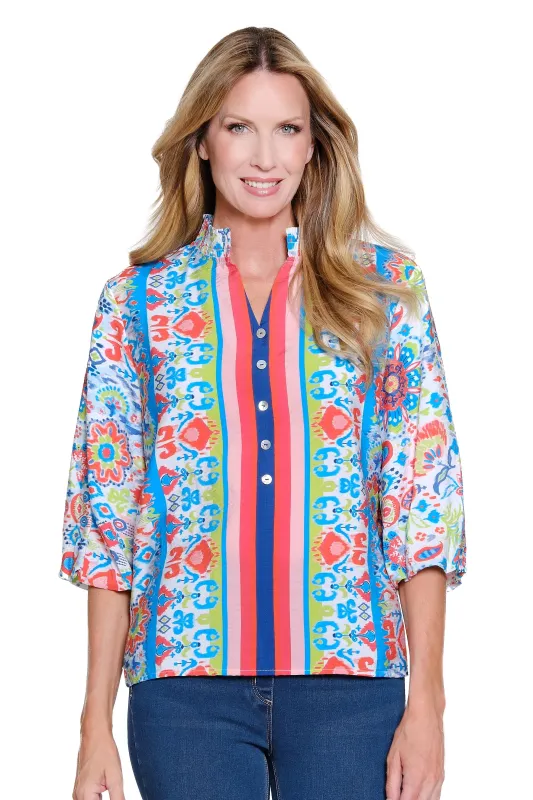 Border Print Woven Top - Multi made by Multiples