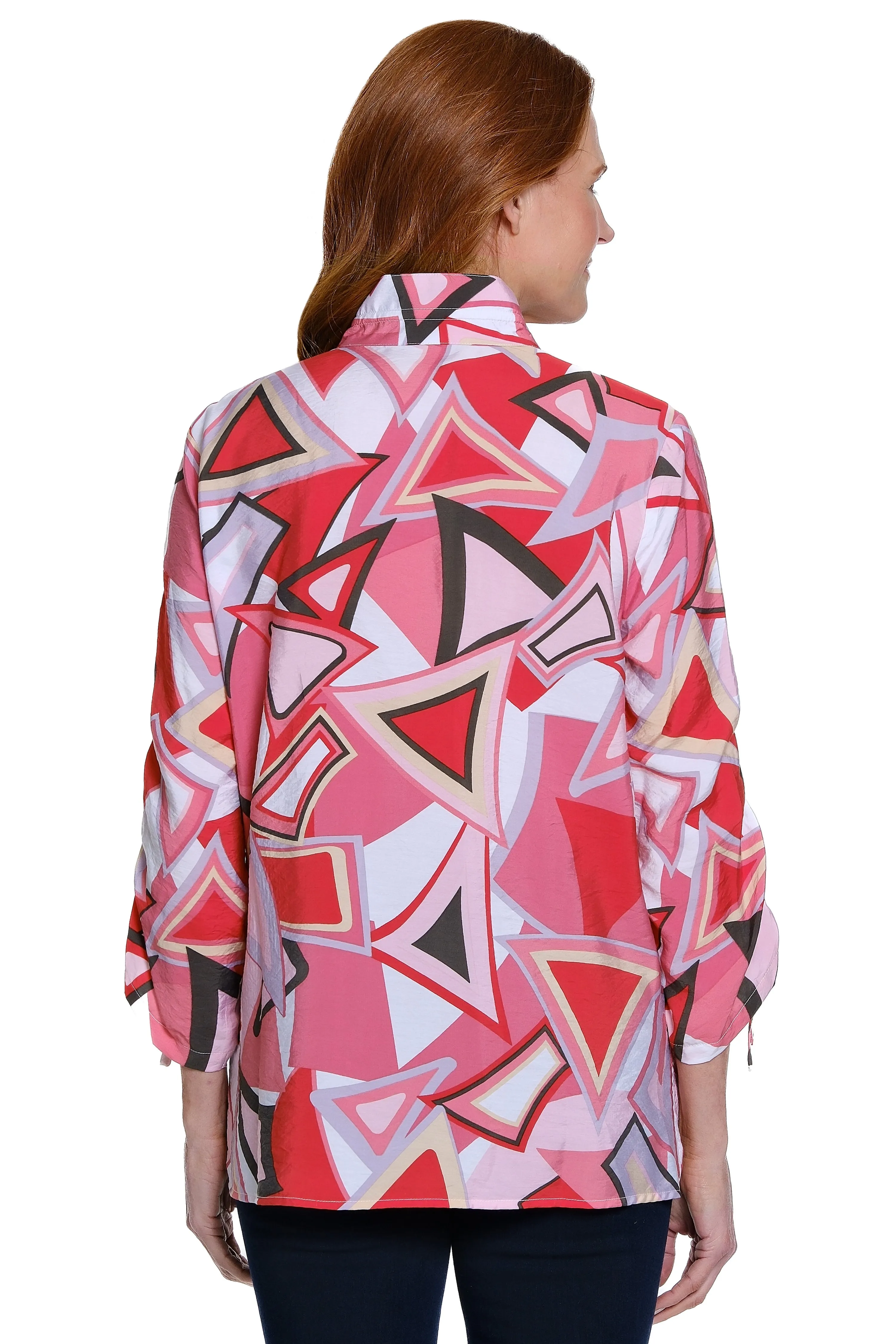 Woven Print Tunic with Cinch Sleeves - Multi Blush sold by SlimSation product image thumbnail 2