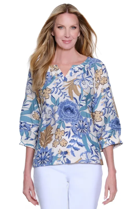 Printed Woven Pop-Over - Floral Multi made by SlimSation