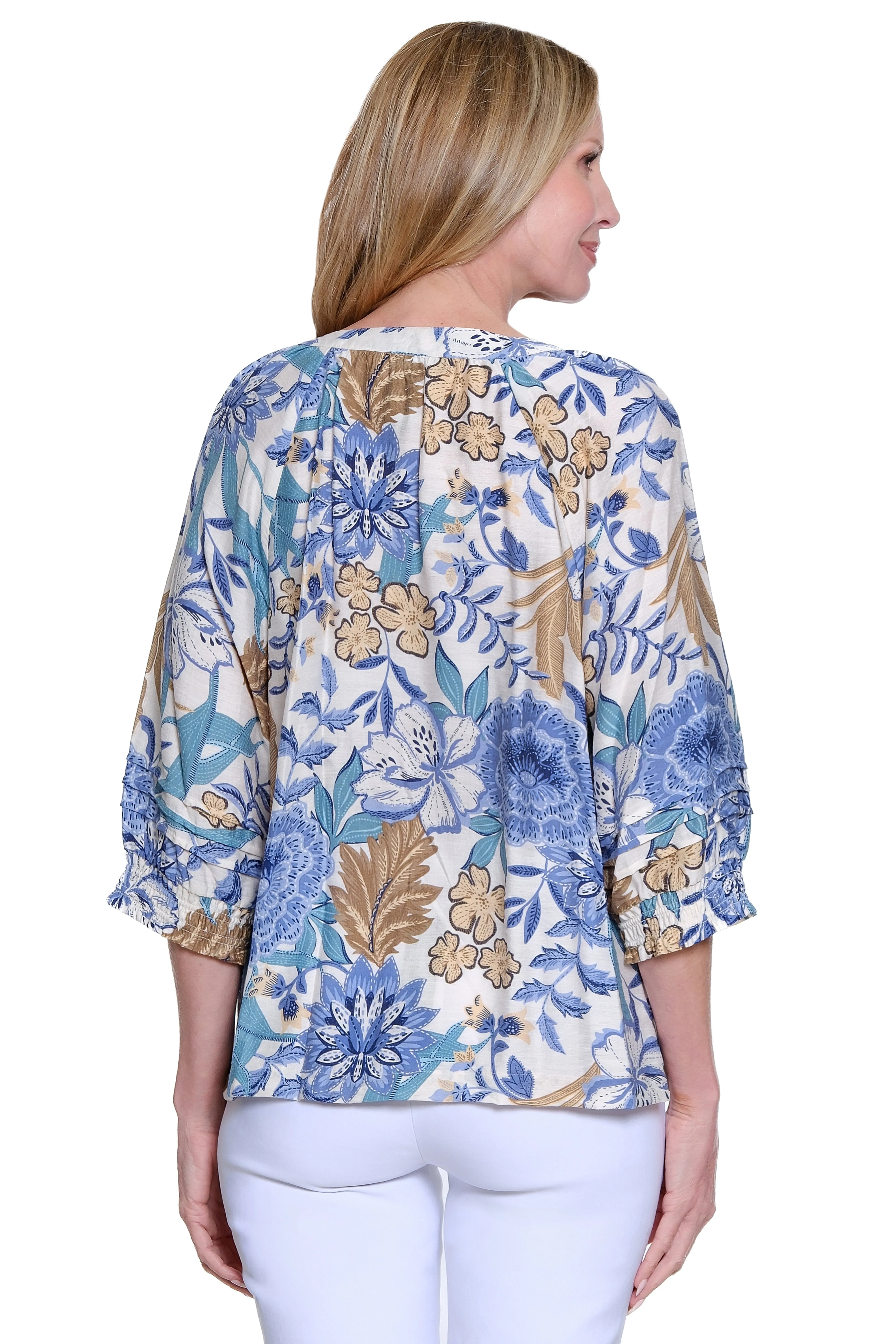 Printed Woven Pop-Over - Floral Multi sold by SlimSation product image thumbnail 2