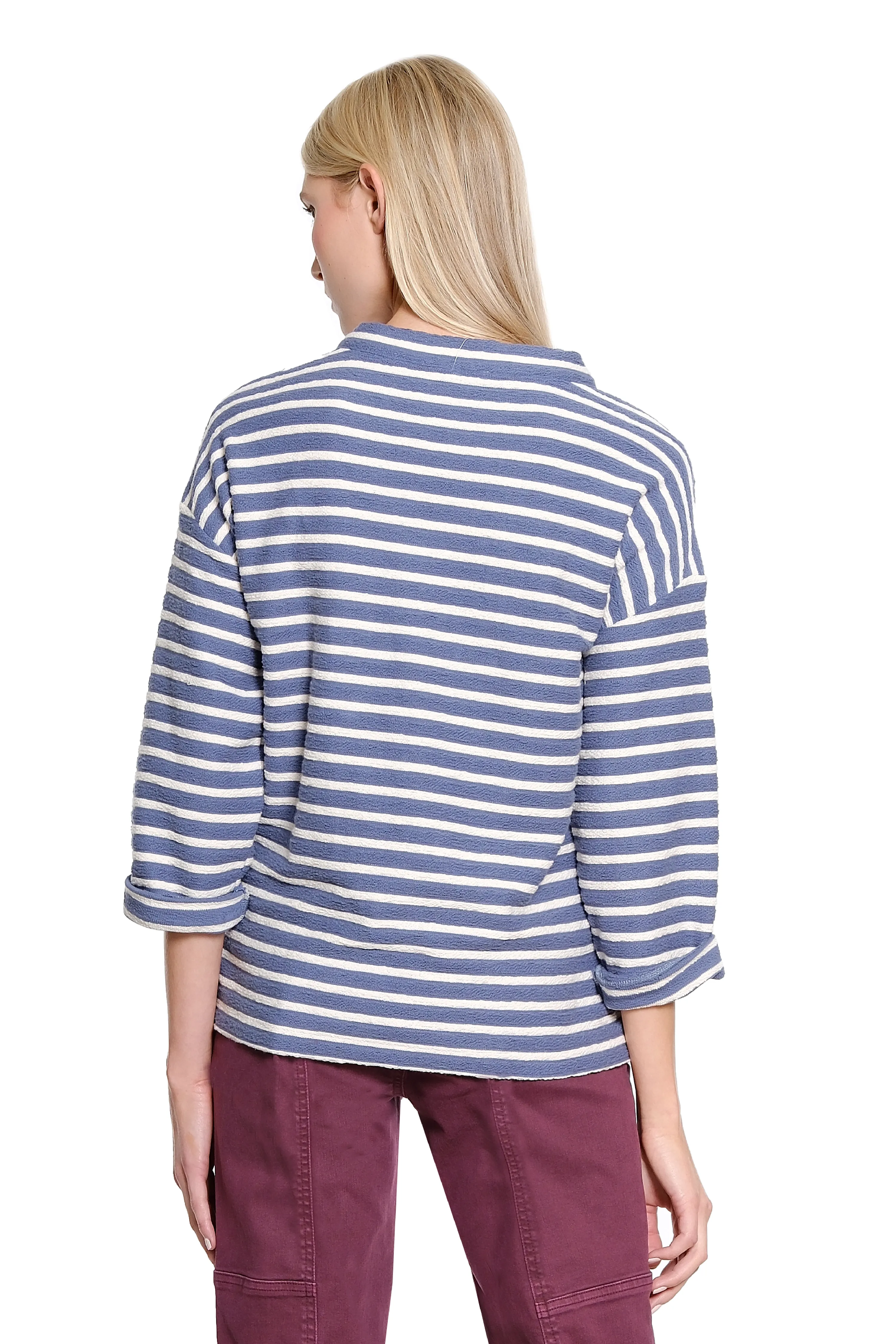 Stripe Lace Up Pullover - Blue Stripe sold by SlimSation product image thumbnail 2