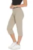 Plus Size Stone Capri Pants With Pockets sold by SlimSation