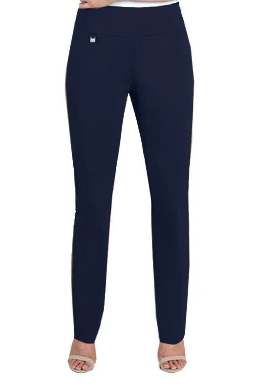 Petite Wide Band Pull On Relaxed Leg Pants - Midnight Blue sold by SlimSation