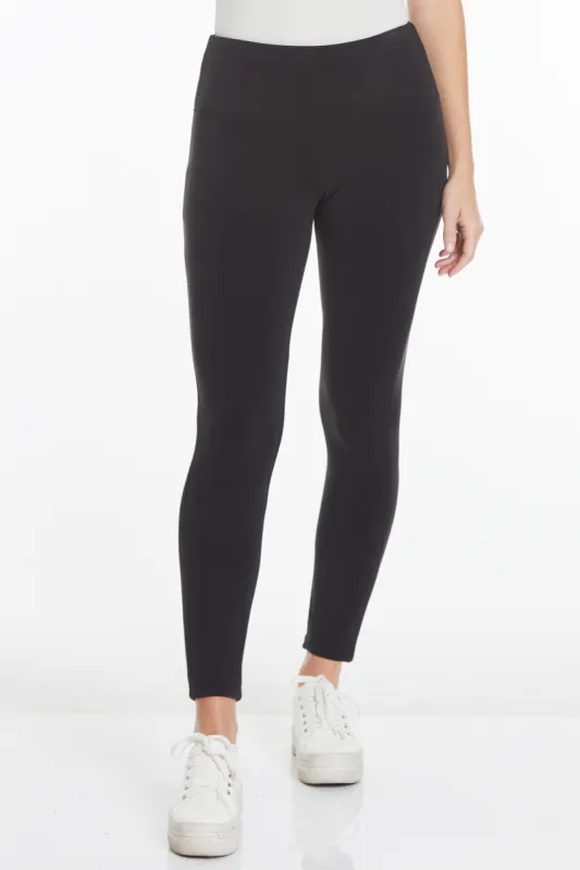 Plus Size Black Wide Band Pull-On Ankle Legging sold by SlimSation