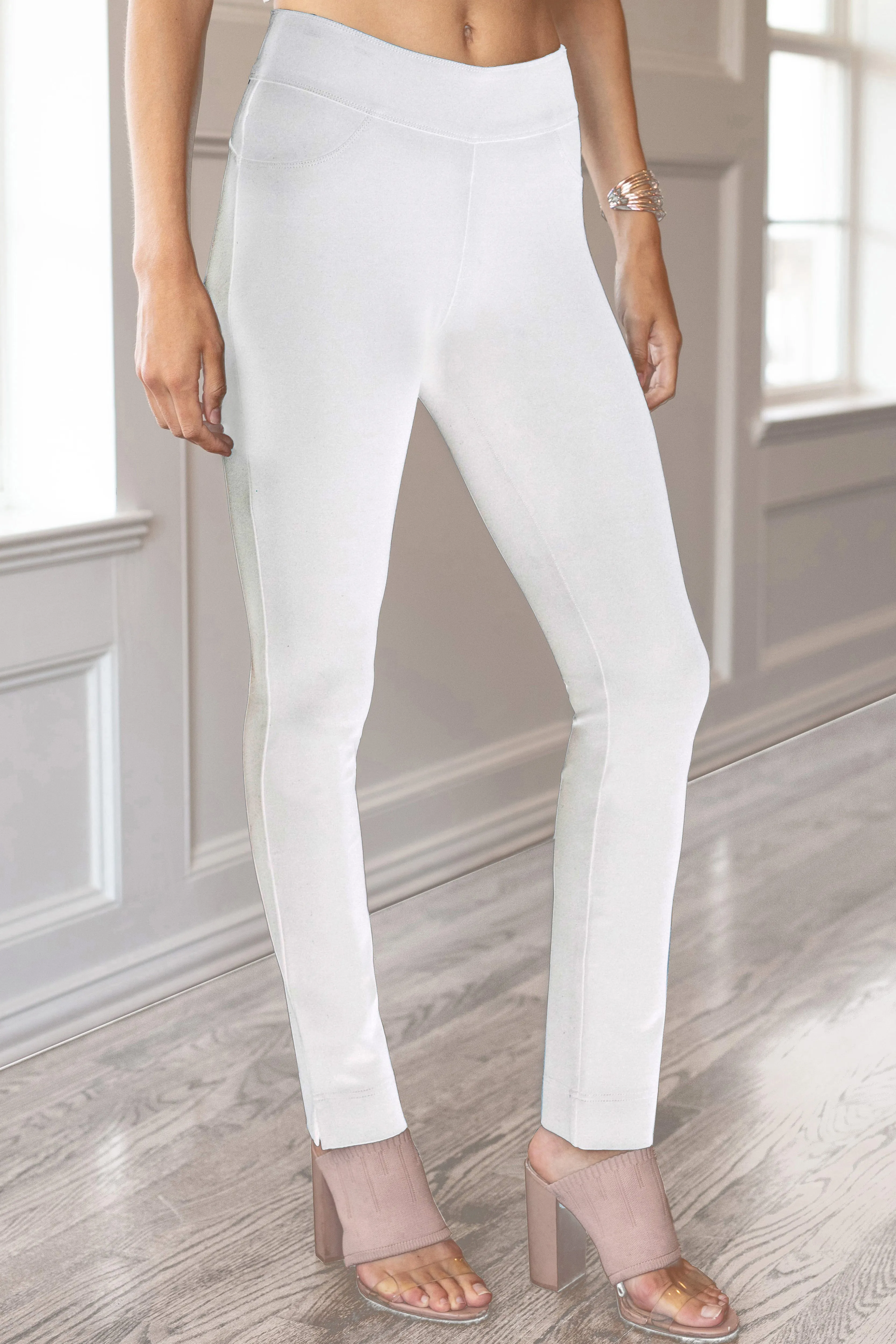 "Ultra" Pull-On Ankle Legging - White sold by SlimSation product image thumbnail 2