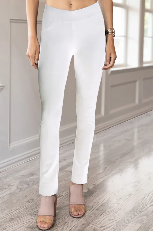 "Ultra" Pull-On Ankle Legging - White sold by SlimSation