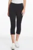 Plus Size Black Crop Pants with Pockets & Strap Hem Vents sold by SlimSation