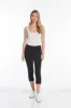 Plus Size Black Crop Pants with Pockets & Strap Hem Vents sold by SlimSation
