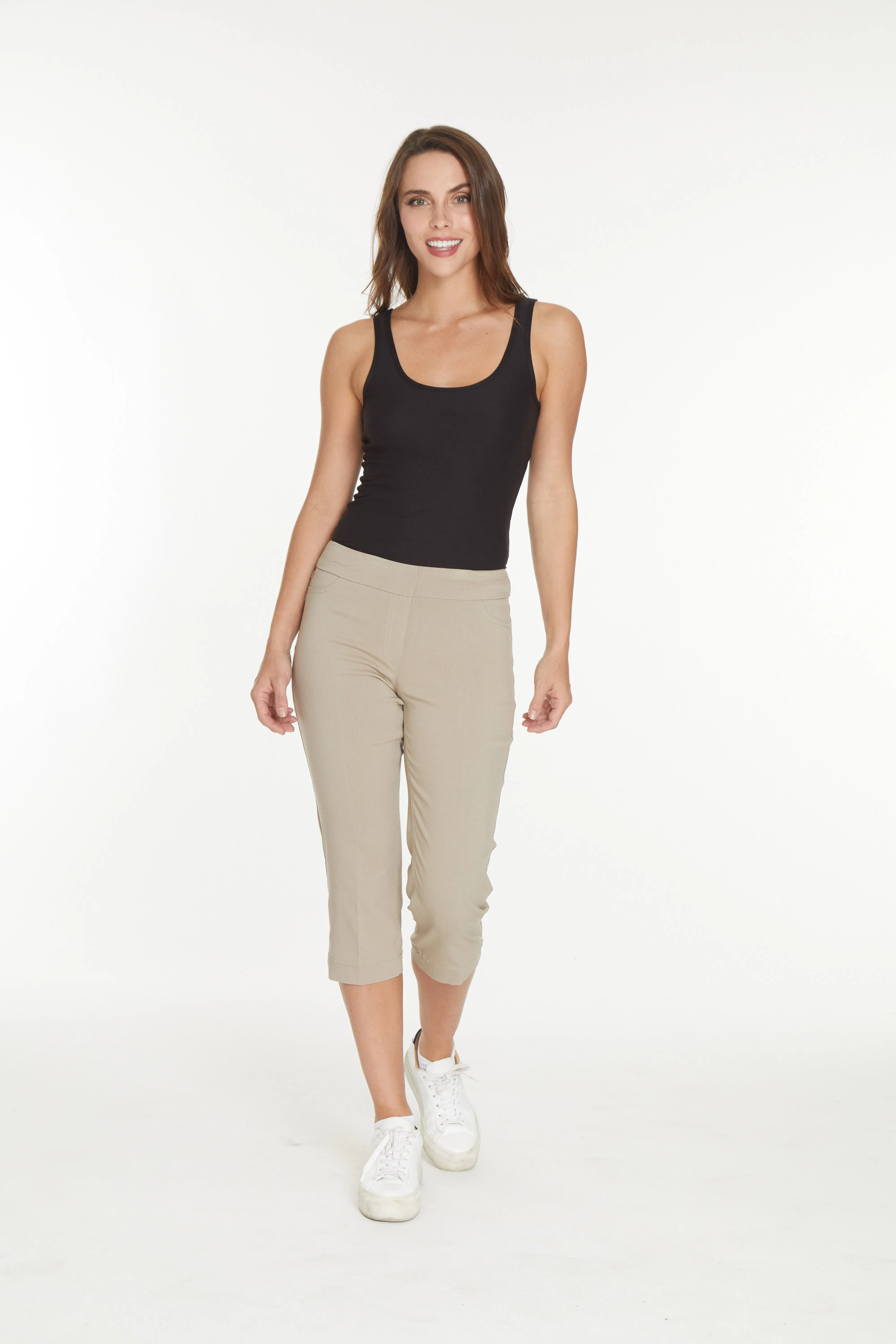 Pull-On Stone Capri Pants With Pockets sold by SlimSation product image thumbnail 4