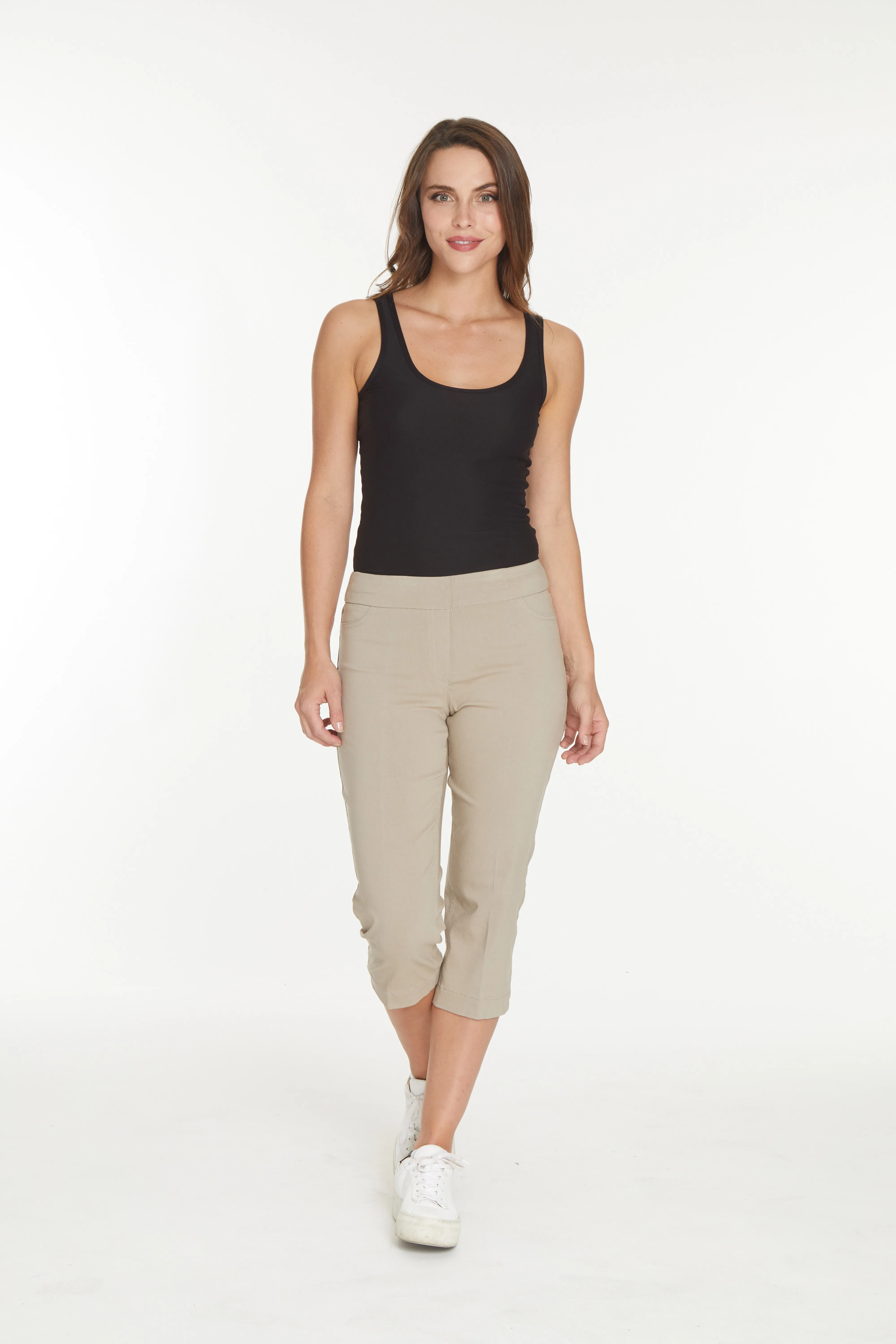Pull-On Stone Capri Pants With Pockets sold by SlimSation product image thumbnail 3