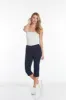 Pull-On Midnight Blue Capri Pants With Pockets sold by SlimSation
