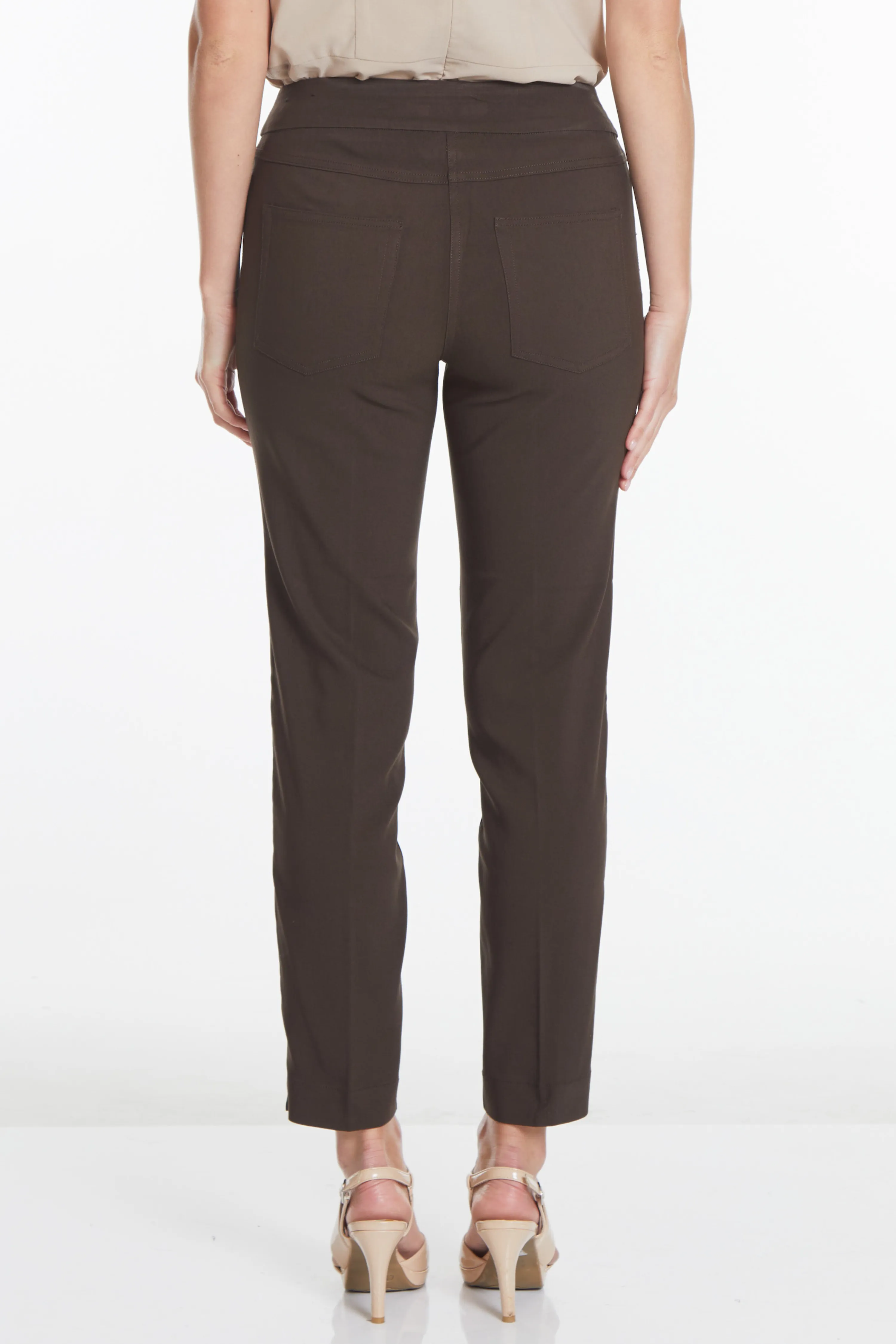 Pull On Ankle Pants - Chocolate Brown sold by SlimSation product image thumbnail 2