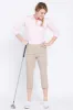 Golf Capri Pants With Pockets - Stone sold by SlimSation
