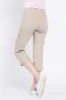 Golf Capri Pants With Pockets - Stone sold by SlimSation