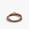 Sterling Silver 3MM C Clasp Braided Leather Bracelet sold by WP Standard
