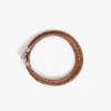 Sterling Silver 3MM C Clasp Braided Leather Bracelet sold by WP Standard