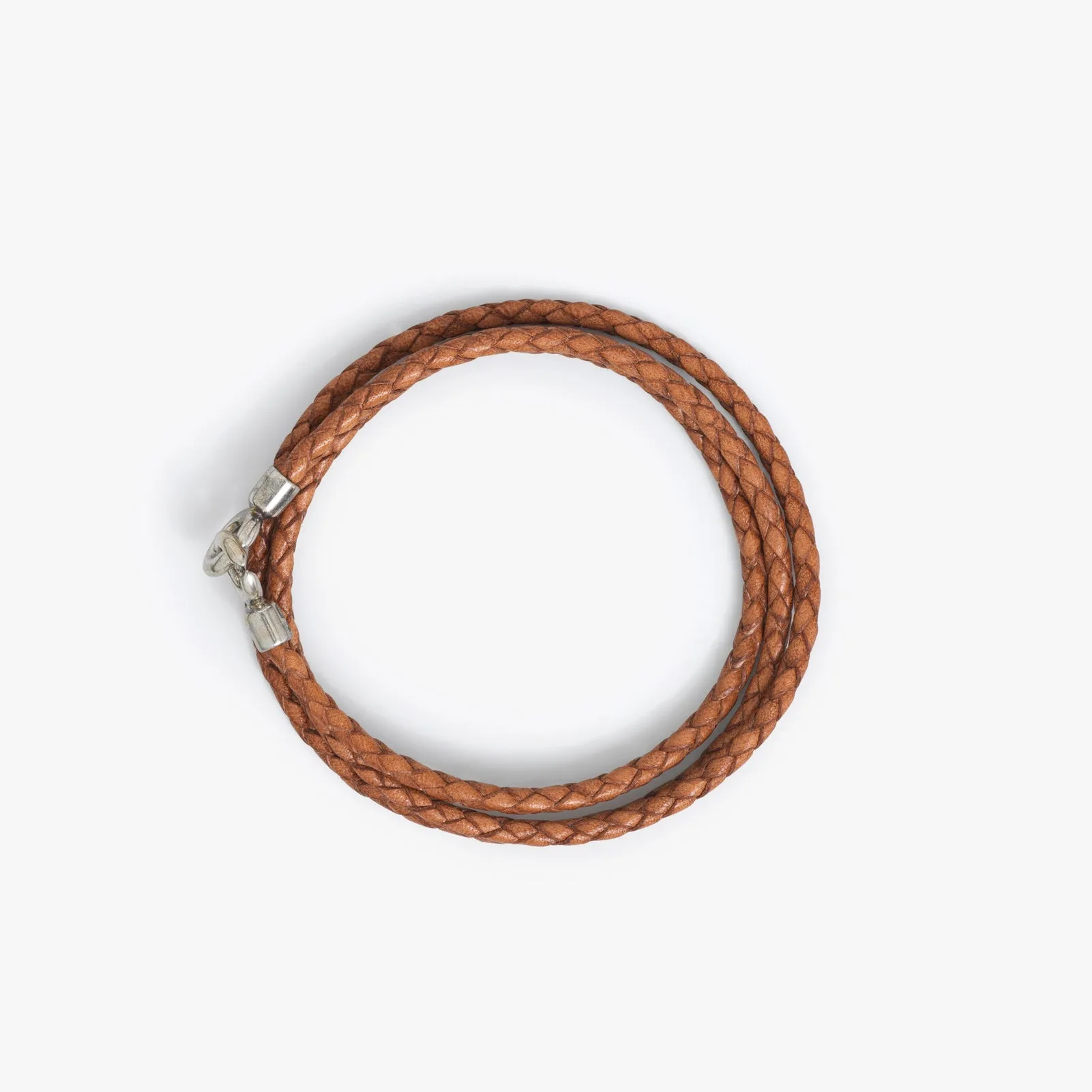 Sterling Silver 3MM C Clasp Braided Leather Bracelet sold by WP Standard product image thumbnail 3