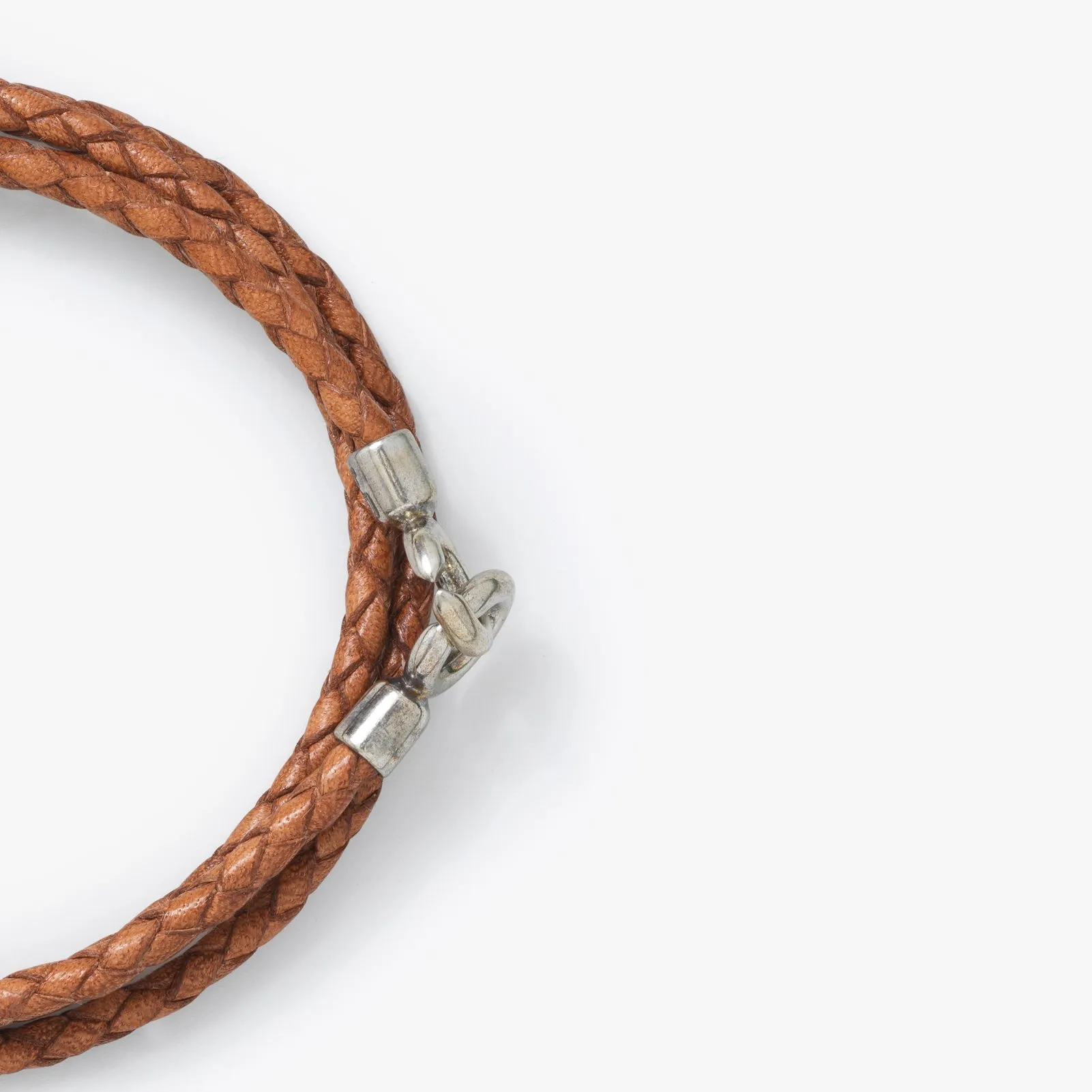 Sterling Silver 3MM C Clasp Braided Leather Bracelet sold by WP Standard product image thumbnail 4