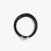 Sterling Silver 3MM C Clasp Braided Leather Bracelet sold by WP Standard