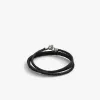 Sterling Silver 3MM C Clasp Braided Leather Bracelet sold by WP Standard