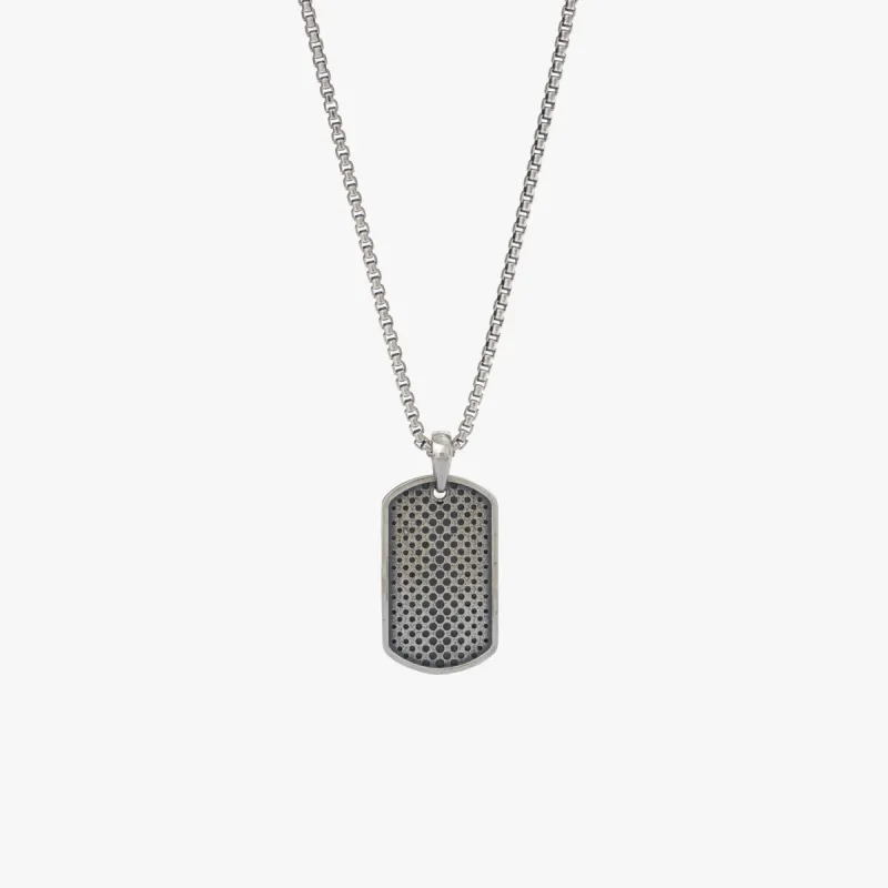 Sterling Silver Dotted Dog Tag Necklace sold by WP Standard