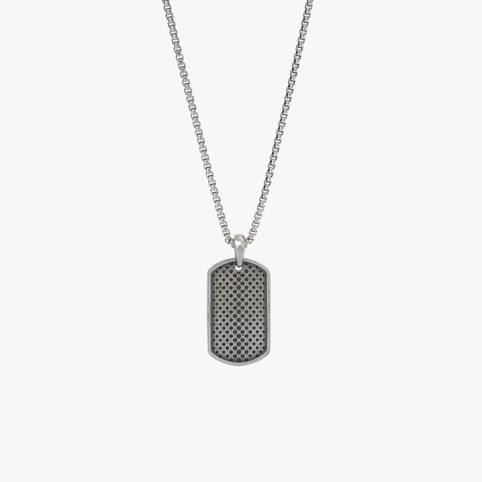 Sterling Silver Dotted Dog Tag Necklace sold by WP Standard