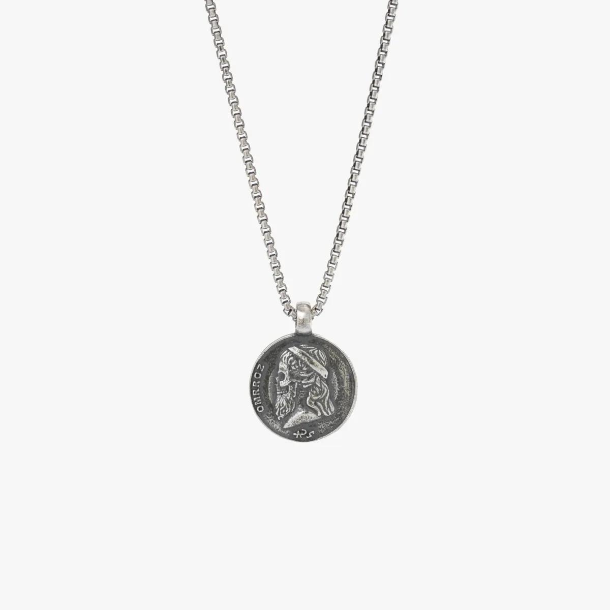 Sterling Silver Ancient Greek Skull Coin Necklace sold by WP Standard