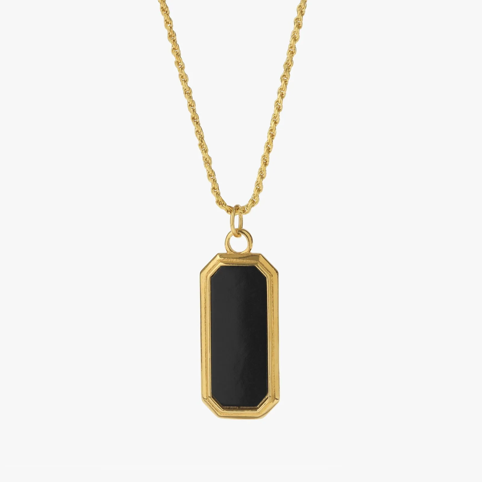 Gold Frame Pendant Necklace with Black Onyx sold by WP Standard product image thumbnail 3