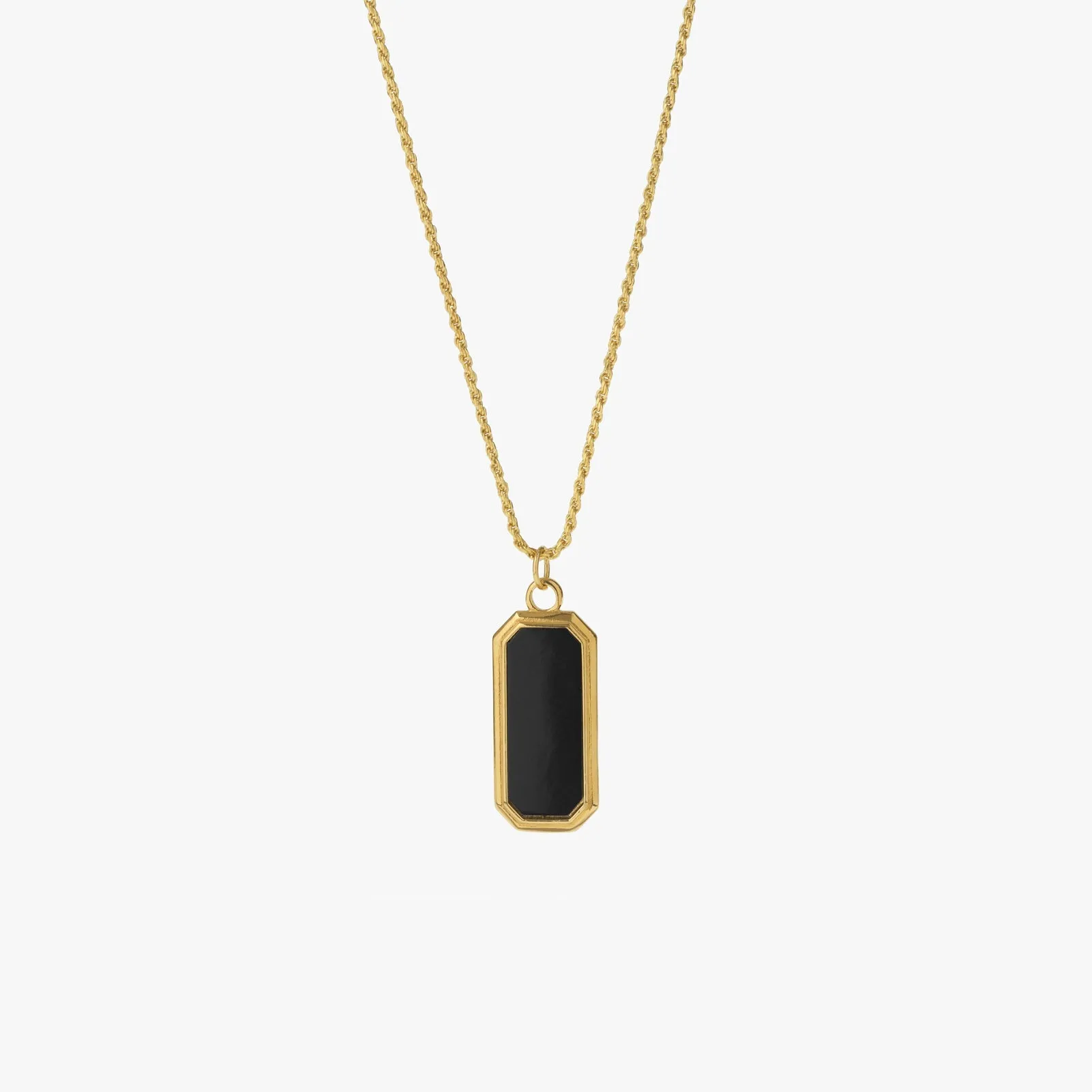 Gold Frame Pendant Necklace with Black Onyx sold by WP Standard