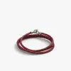 Sterling Silver 3MM C Clasp Braided Leather Bracelet sold by WP Standard