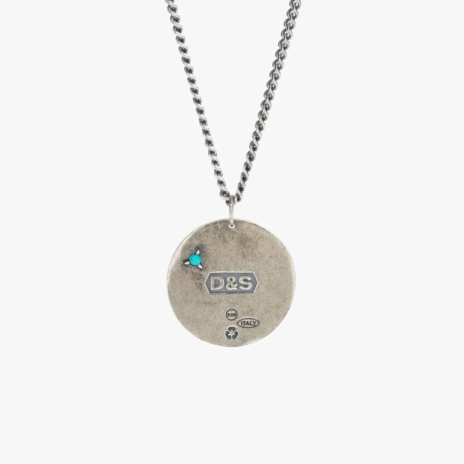 Sterling Silver Modern Medallion Necklace with Turquoise sold by WP Standard product image thumbnail 2