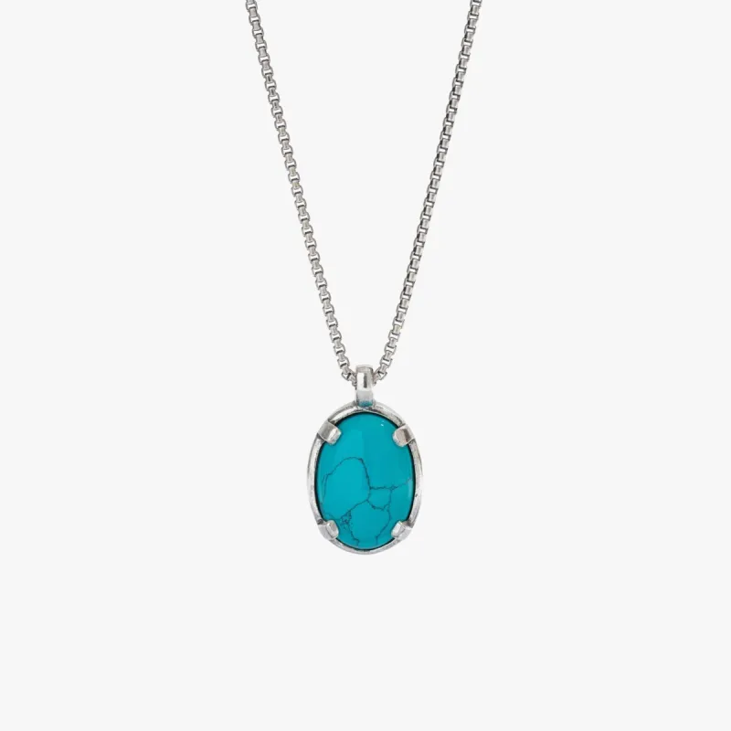 Sterling Silver Turquoise Stone Necklace sold by WP Standard