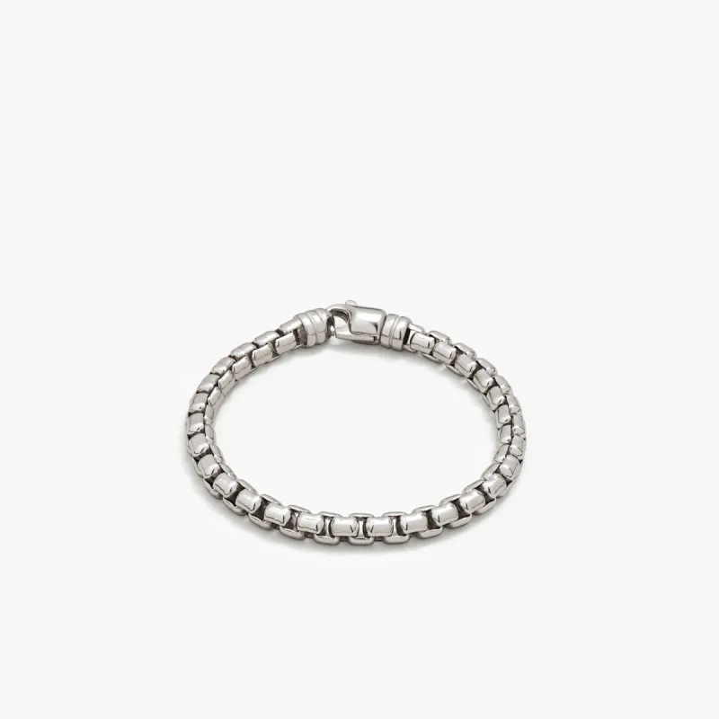 Sterling Silver Round Box Chain Bracelet sold by WP Standard
