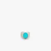 Sterling Silver Smooth Signet Ring with Turquoise Stone sold by WP Standard