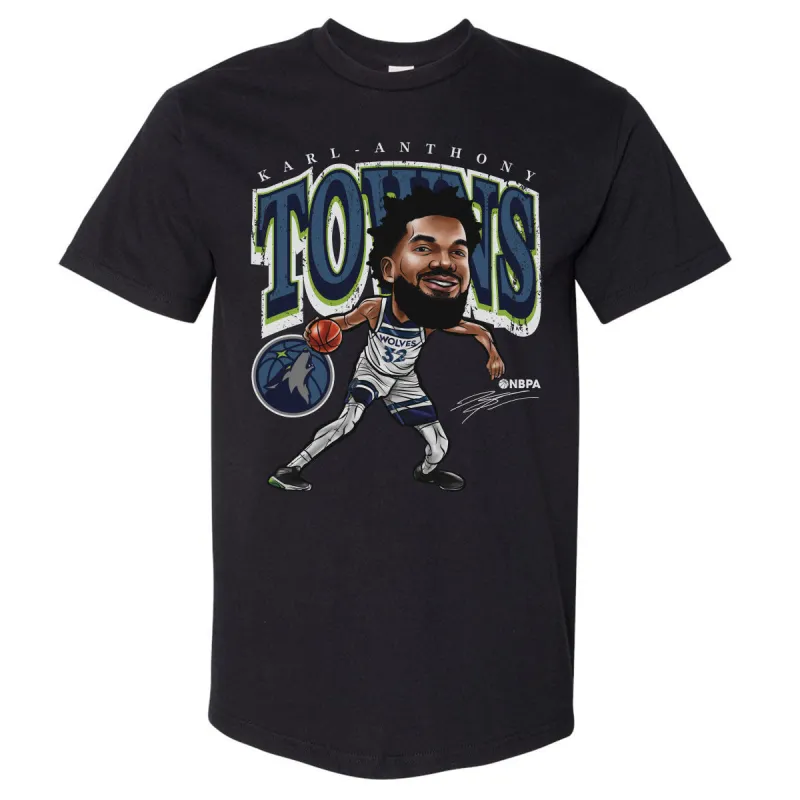Karl-Anthony Towns Minnesota Timberwolves Cartoon NBA WHT sold by 500 Level