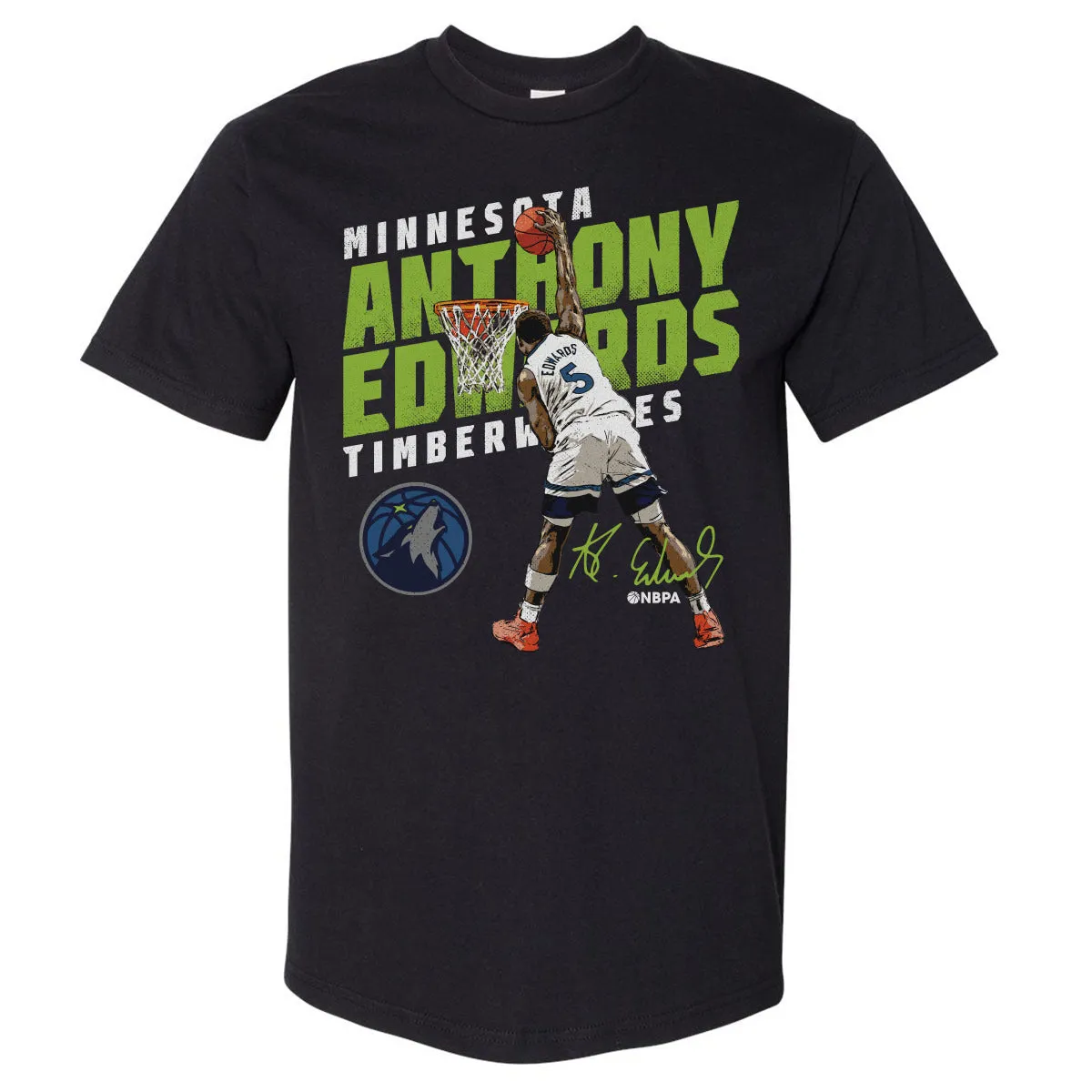 Anthony Edwards Minnesota Timberwolves Slant WHT sold by 500 Level