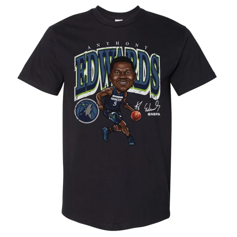 Anthony Edwards Minnesota Timberwolves Cartoon WHT sold by 500 Level