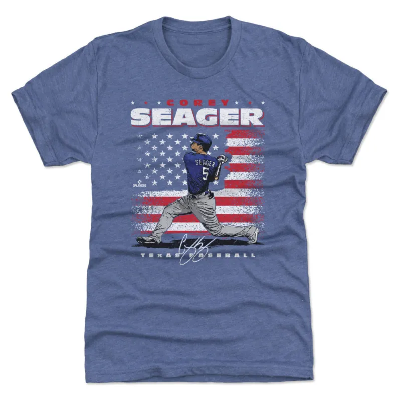 Corey Seager Texas American Flag WHT sold by 500 Level