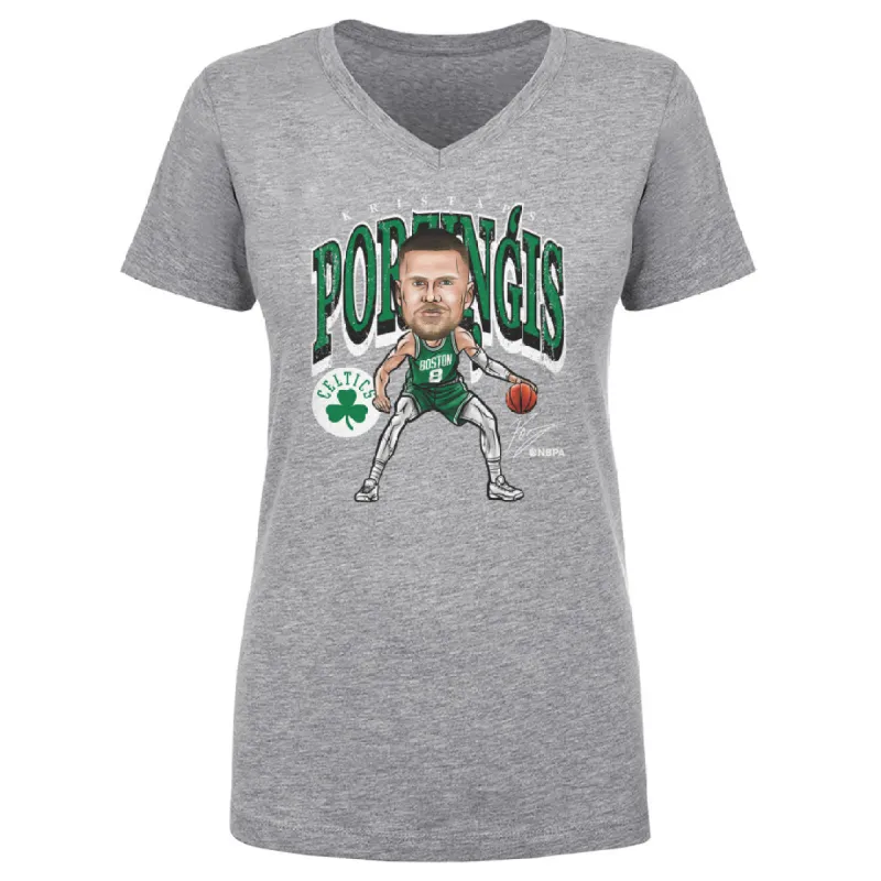 Kristaps Porzingis Boston Celtics Cartoon WHT sold by 500 Level