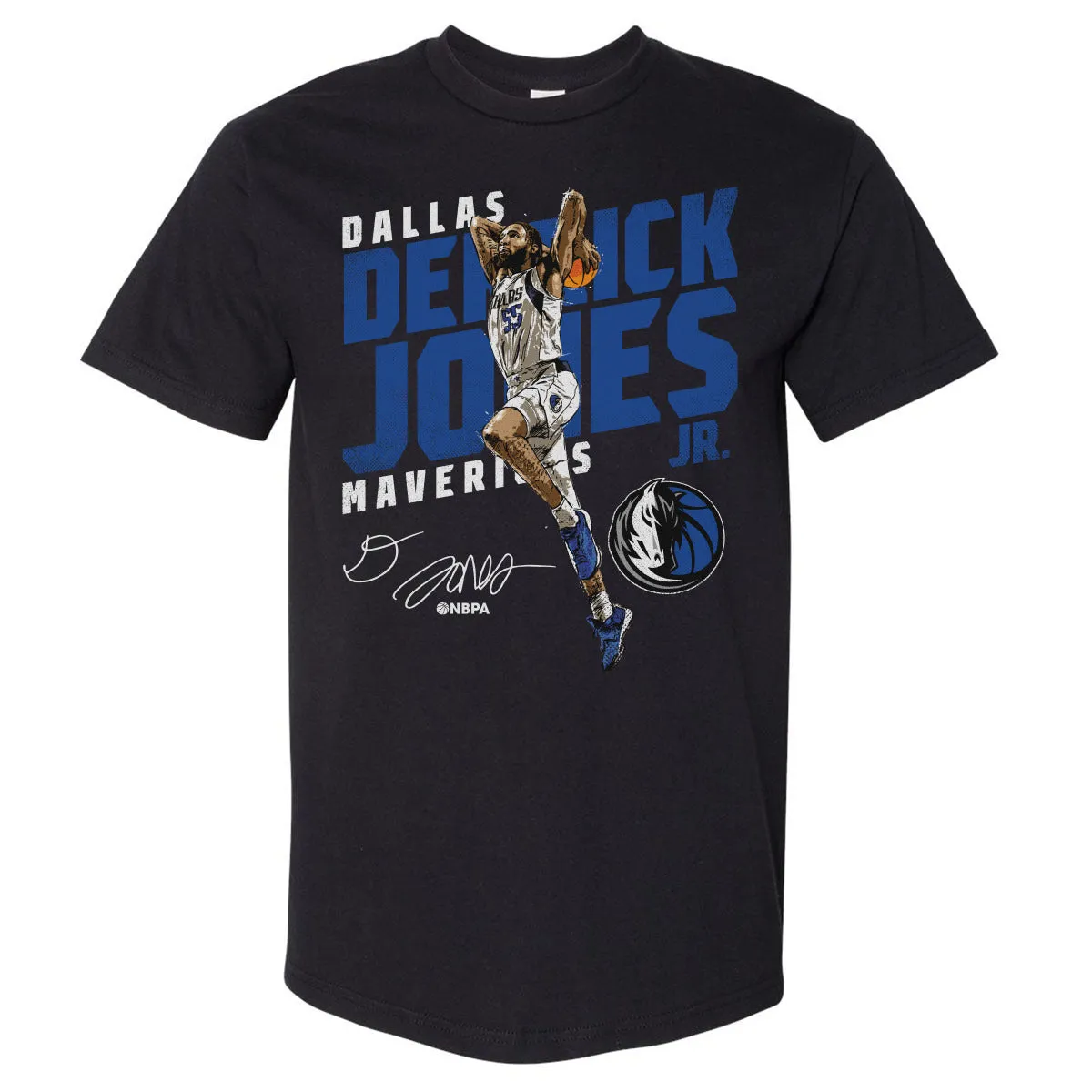 Derrick Jones Jr. Dallas Mavericks Slant WHT sold by 500 Level