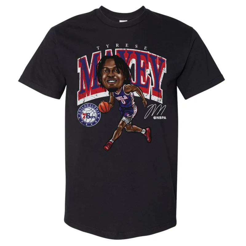 Tyrese Maxey Philadelphia 76ers Cartoon WHT sold by 500 Level
