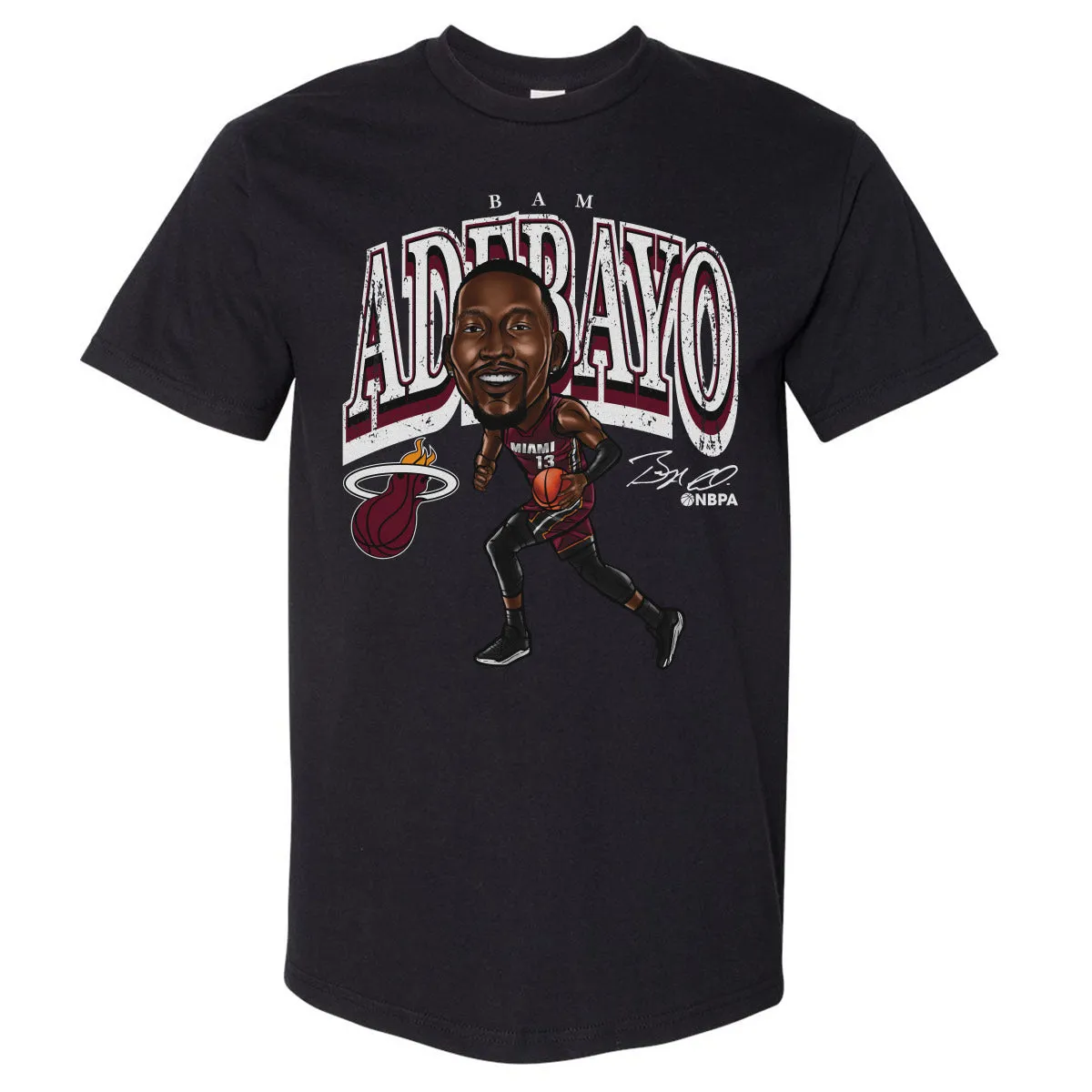 Bam Adebayo Miami Heat Cartoon WHT sold by 500 Level