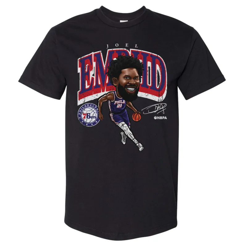 Joel Embiid Philadelphia 76ers Cartoon WHT sold by 500 Level