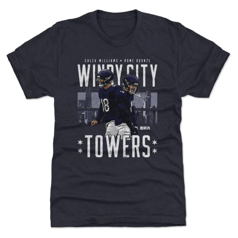 Caleb Williams & Rome Odunze Chicago Windy City Towers WHT sold by 500 Level