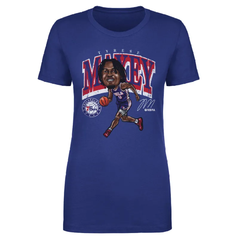 Tyrese Maxey Philadelphia 76ers Cartoon WHT sold by 500 Level