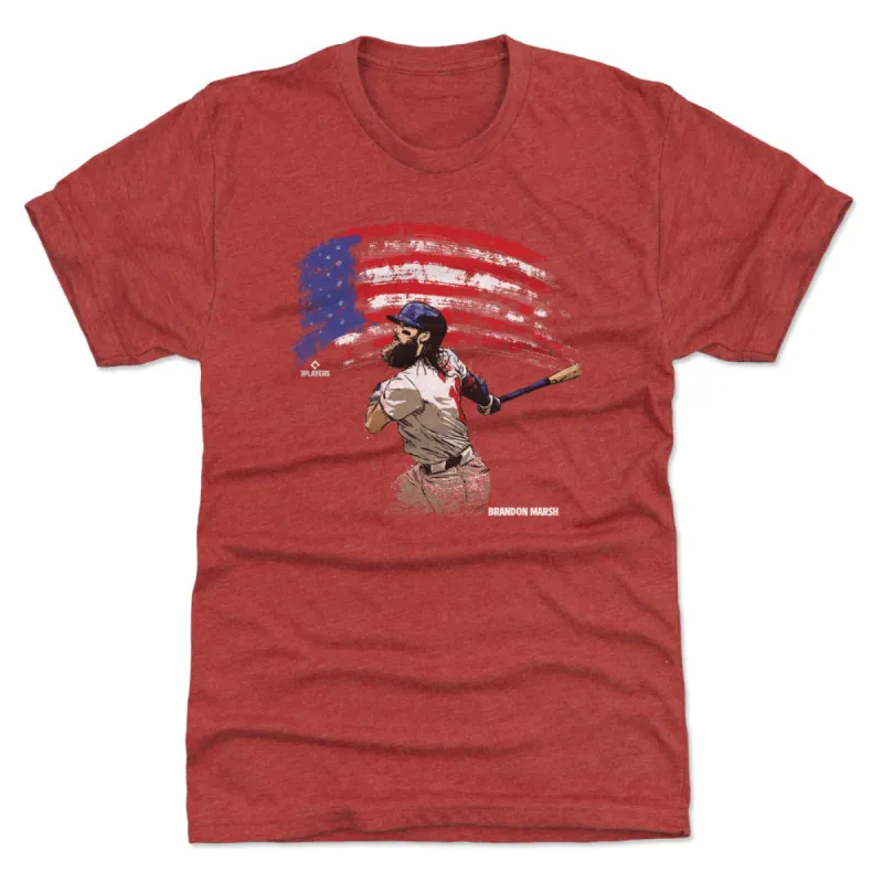 Brandon Marsh Philadelphia American Flag Swing WHT sold by 500 Level